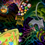 2025 action_claws artificial_limb cover_art davepetasprite^2 dream_bubble fullres heart horizonseek lord_english midair no_shirt sprite starter_outfit strife weapon