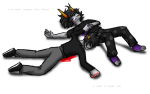2010 blood dead fullres gamzee_makara holding_hands karkat_vantas lying lyricstuck monster_movie nightingalerb sadstuck starter_outfit text