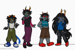  2024 body_modification fashion fullres kanaya_maryam nepeta_leijon no_hat onlysushicat terezi_pyrope vriska_serket zodiac_symbol 