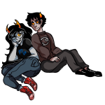  2017 dadhaver fullres karkat_vantas lying redrom shipping starter_outfit vriska_serket vriskat wonk 