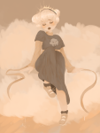  2019 black_squiddle_dress bubblybluejellyfish clouds crown fullres rose_lalonde sitting solo 