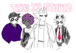  2026 blueey-jayzilla body_modification candy_timeline fullres glasses_added homestuck:_beyond_canon ly'lac meat_timeline nymphs satyrs starter_outfit swiss_elysi tavros_crocker text this_is_stupid yiffany_longstocking_lalonde_harley 