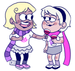  alcohol cocktail_glass eyebrow-extravaganza gravity_falls pastiche rose&#039;s_pink_scarf rose_lalonde roxy&#039;s_striped_scarf roxy_lalonde starter_outfit 