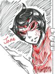  2013 crocker_corruption fullres godtier grayscale highlight_color jane_crocker life_aspect lunaticjin maid solo text tiaratop 