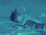 2016 blush casual dirk_strider freckles fullres holding_hands ikimaru jake_english kiss limited_palette lying merfolk night no_glasses ocean pumpkin_patch redrom shipping stars