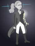 2020 anna_harley artificial_limb aslanzounder au detective_pony fanfic_art fullres grayscale highlight_color monochrome solo