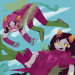  2026 action_claws back_angle clouds fullres godtier heart_aspect leijons lying mage meulin_leijon midair nepeta_leijon rogue text yumiiiiiiiiiiii 