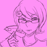  alcohol cocktail_glass glasses_added headshot monochrome roxy_lalonde sangcoon solo 