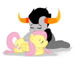 2011 angeliccharizard artificial_limb blush crossover diabetes fullres kneeling my_little_pony palerom ponies robolegs shipping sleeping starter_outfit tavros_nitram