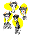  crying hazya headshot highlight_color multiple_personas no_glasses sollux_captor solo 
