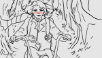  blush calliope crossover grayscale highlight_color humanized neatgirl redrom reverse_hug roxy&#039;s_striped_scarf roxy_lalonde shipping snake_wine stranger_things trees 
