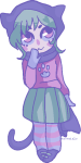  casual fashion limited_palette meowrials nepeta_leijon solo transparent 