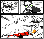  2019 alternate_calliope comic crocker_rifle deleted_source dirk_strider godtier homestuck:_beyond_canon misspoofles muse space_aspect starter_outfit text word_balloon 