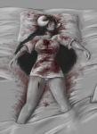  aradia_megido audiophilekitsune bed blood dead gore solo undergarments 