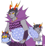  2016 amporas ancestors animals carrying cronus_ampora dancestors eridan_ampora fullres hug orphaner_dualscar plushie salihombox scars smiling_eridan smoking starter_outfit 