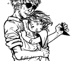 2023 alpha_dave crying dirk_strider fiendy fullres grayscale hug lineart sweat text