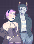  alternate_hair blue_rose casual dongoverload fashion rose_lalonde shipping vriska_serket wonk 