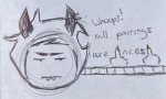  2026 body_modification candy_timeline fullres grayscale headshot homestuck:_beyond_canon lineart monochrome scoundrellyfeline sketch solo text the_finger yiffany_longstocking_lalonde_harley 
