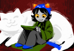  2015 cat_hat fullres hive illustrating lusus nepeta's_hive nepeta_leijon panel_redraw pounce_de_leon sitting starter_outfit sylladex xamag 