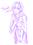 2013 fullres godtier heart light_aspect lunaticjin monochrome rose_lalonde seer sketch text thank_you