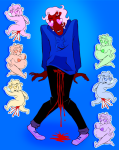 2024 blood chubstuck fpreg fullres heart homestuck:_beyond_canon jaggy_lines meat_timeline nudity obscenicon roxy's_heart_shades roxy_lalonde scars solo swimsuit voidy_sweatshirt