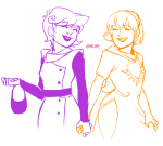  bromance godtier holding_hands omkim rose_lalonde roxy_lalonde seer sexy_science_lady_suit 
