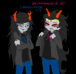  2026 arms_crossed blush chomplicated clothingswap emoticon feferi_peixes fullres jaggy_lines redrom shipping spider8each starter_outfit text vriska_serket 