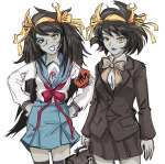  2026 aranea_serket blush chomplicated cosplay dancestors fashion fullres school_uniform serkets the_melancholy_of_haruhi_suzumiya vriska_serket 