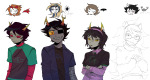  2025 animals arms_crossed artificial_limb beta_kids blackoutbruh clothingswap crabs dave_strider dogtier eyepatch freckles fullres humanized jade_harley john_egbert kanaya_maryam karkat_vantas language:russian no_glasses pir8_coat rose_lalonde sketch spiders terezi_pyrope text trollified vriska_serket 