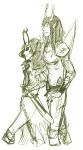  ancestors bow deadling expatriate_darkleer grayscale marquise_spinneret_mindfang profile sketch 