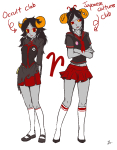  2016 aradia_megido arms_crossed damara_megido dancestors fashion fullres jaggy_lines lunaticjin megidos skulls text zodiac_symbol 