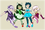  2022 crossover dogtier fashion formal fullres girls jade_harley jaggy_lines jane_crocker madoka_magica meraki-sunset quills_of_echidna rose_lalonde roxy_lalonde solo 
