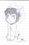  2015 animal_ears casual fashion fullres grayscale karkat_vantas kmh741 kneeling monochrome pencil sketch solo 