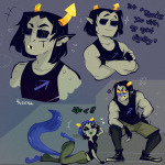  2021 arms_crossed blood blush equius_zahhak fullres glasses_added heart lying meowrails nepeta_leijon no_coat no_glasses noodlenumber on_stomach palerom scars shipping sitting starter_outfit text 
