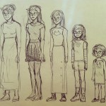  grayscale height_chart jade_harley mrharrisonford multiple_personas sketch solo starter_outfit 