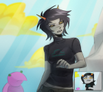  2026 blackoutbruh clouds consorts fullres land_of_light_and_rain no_glasses panel_redraw seeing_terezi solo starter_outfit terezi_pyrope turtles 