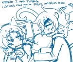  2012 blush cat_hat computer flowers fullres karkat_vantas katnep monochrome nepeta_leijon pride shipping sketch starter_outfit sweat text 