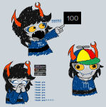  ! aranea_serket art_dump blush dancestors dream_ghost frigiddoctoratus fullres hat image_manipulation jaggy_lines scribble_mode solo starter_outfit sufferer_necklace text thank_you 