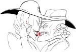 2011 blackrom blood bq electroluxx eyepatch felt fullres grayscale headshot highlight_color jack_noir lineart profile queen_of_spades shipping snowman spades_slick