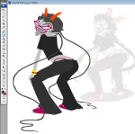  2025 art_program_in_frame body_modification dancestors dancing dream_ghost fullres image_manipulation jaggy_lines meenah_peixes melerbytes pastiche solo starter_outfit undergarments 