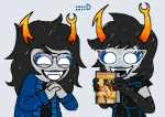 2026 animated aranea_serket book dancestors dream_ghost emoticon frigiddoctoratus fullres image_manipulation jaggy_lines mindfang_dress pir8_coat scribble_mode serkets treasure_island vriska_serket 