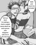  2021 blush computer eridan_ampora erisol fullres grayscale grubscars headphones march_eridan meme monochrome shipping sitting sollux_captor starter_outfit text word_balloon zzoupz 
