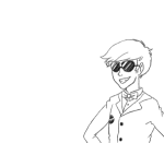  animated dave_strider grayscale high_five lineart llydiallama multiple_personas puppet_tux 