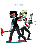  amber broken_caledscratch coolkids dave_strider dragonhead_cane high_five red_baseball_tee terezi_pyrope 