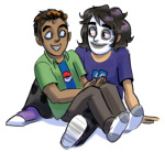  2016 casual fashion fullres gamzee_makara humanized pbj pok&eacute;mon scrims shipping sitting tavros_nitram 