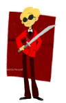  2012 brendasartstuff dave_strider fullres ninja_sword red_plush_puppet_tux solo 