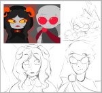 aradia_megido art_dump blind_sollux candy_timeline dave_strider davebot gaming grayscale homestuck^2 lineart panel_redraw sollux_captor time_aspect xrtoms