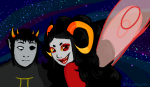  2023 aradia_megido fullres godtier half_ghost headshot jaggy_lines maid no_glasses shroomoss sollux_captor stars starter_outfit time_aspect 