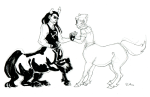  centaurs dirk_strider equius_zahhak grayscale holding_hands mythologystuck pony_pals raakelh redrom shipping 