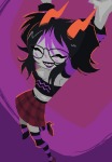  2025 alternate_hair blush crossdressing dancing eridan_ampora fullres jaggy_lines march_eridan notaverysmartgirl oblique_angle smiling_eridan solo 